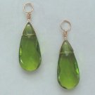 ROSE GOLD 10x22mm Peridot Green INTERCHANGEABLE Earring Charms