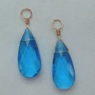 ROSE GOLD 10x22mm Dark Topaz Blue INTERCHANGEABLE Earring Charms