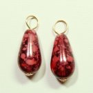 7x15mm Light & Dark Raspberry Pink INTERCHANGEABLE Earring Charms YG or SS