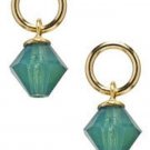 1/2" Palace Green Opal Swarovski Crystal INTERCHANGEABLE Earring Charms YG or SS