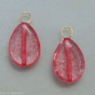 Rose Pink Tourmaline Quartz Teardrops INTERCHANGEABLE Earring Charms YG or SS