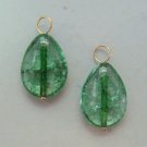 Green Tourmaline Quartz Teardrops INTERCHANGEABLE Earring Charms YG or SS