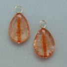 Peach Tourmaline Quartz Teardrops INTERCHANGEABLE Earring Charms CHOICE YG or SS
