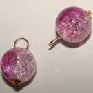 10mm Fucsia Pink Mix INTERCHANGEABLE Earring Charms Sterling Silver