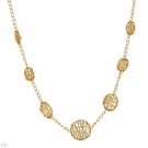 Sparkling Gold Necklace with 15mm Wrapped Circles Length 18" 14K YG 5.7grams