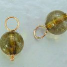 8mm Light Olive GreenTourmaline Quartz INTERCHANGEABLE Earring Charms YG or SS