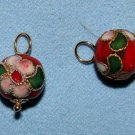 Red Cloisonne INTERCHANGEABLE Earring Charms YG or SS