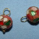 Pink Cloisonne INTERCHANGEABLE Earring Charms YG or SS