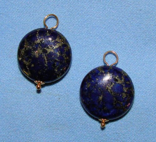 Fancy 15m Lapis INTERCHANGEABLE Earring Charms YG or SS