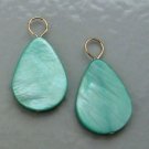 Mint Teardrop MOP INTERCHANGEABLE Earring Charms YG SS