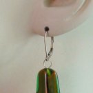 Swirling Chocolate Rust & Green Lampwork INTERCHANGEABLE Earring Charms YG or SS