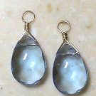 XLG 13x18mm Blue INTERCHANGEABLE Earring Charms Silver
