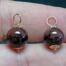 10mm Swirling Brown & Black INTERCHANGEABLE Earring Charms YG or SS