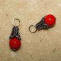 Fancy Red Coral INTERCHANGEABLE Earring Charms YG or SS