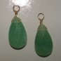 Large Green Faceted Aventurine INTERCHANGEABLE Earring Charms CHOICE of YG or SS