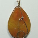 Honey Colored Extra Large Agate SLIDE Pendant 14K Gold Filled