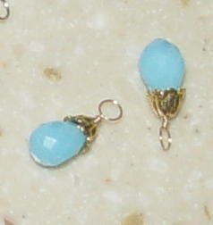 Fancy Blue Quartz INTERCHANGEABLE Earring Charms YG