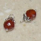 Fancy Facet Carnelian INTERCHANGEABLE Earring Charms SS