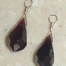 9x20mm Deep Plum INTERCHANGEABLE Earring Charms Silver
