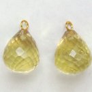 10x16mm AAA Faceted Genuine Lemon Quartz INTERCHANGEABLE Earring Charms 14K/925