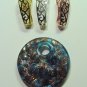 2" 55mm Lampwork Blue with Copper INTERCHANGEABLE Donut Pendant + ONE FREE BAIL