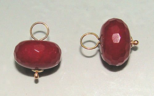 8x12mm Ruby Red INTERCHANGEABLE Earring Charms YG or SS