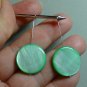 Long Swinging 20mm Mint Green MOP INTERCHANGEABLE Earring Charms YG or SS