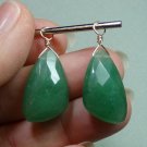 Unusual Large Green Faceted Aventurine INTERCHANGEABLE Earring Charms YG or SS