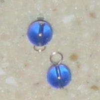 Deep Blue 10mm INTERCHANGEABLE Earring Charms Sterling Silver