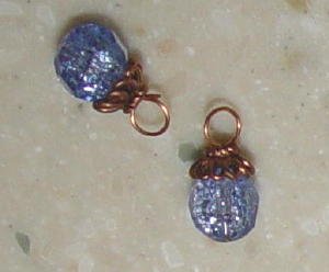 Fancy 8mm Blue INTERCHANGEABLE Earring Charms Copper