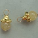 Bright Gold or Silver Capped 8mm Pineapple Quartz INTERCHANGEABLE Earring Charms