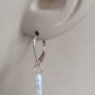 Thin 20mm White Biwa Pearls INTERCHANGEABLE Earring Charms SS or YG or 14K