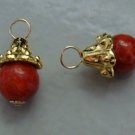Bright Gold or Silver Capped 8mm Sponge Coral INTERCHANGEABLE Earring Charms