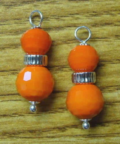 Double Orange INTERCHANGEABLE Earring Charms YG or SS