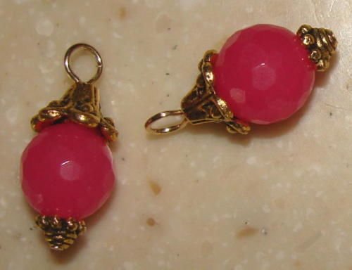 Fancy Fuchsia Jade INTERCHANGEABLE Earring Charms YG-SS