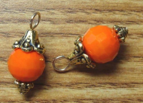 Fancy Orange INTERCHANGEABLE Earring Charms YG or SS
