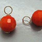 10mm Orange INTERCHANGEABLE Earring Charms YG or SS