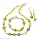 GIFT SET Lime Jade 4 Piece European Style Necklace Earring and Bracelet SET