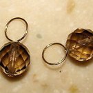 LG Hoop 8mm Smoky Qtz INTERCHANGEABLE Earring Charms YG