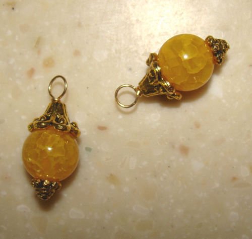 Yellow Agate INTERCHANGEABLE Earring Charms YG or SS