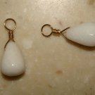 SM-M White Jade INTERCHANGEABLE Earring Charms YG or SS