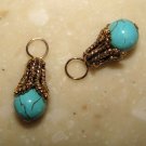 Fancy 6m Turquoise INTERCHANGEABLE Earring Charms YG SS