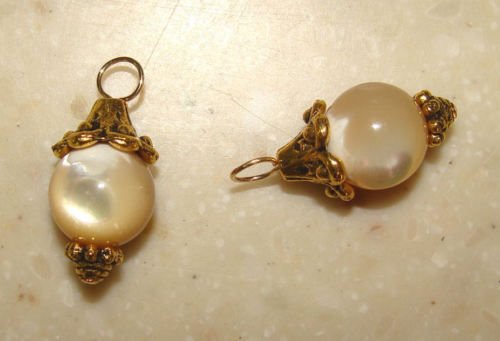 Fancy 10mm MOP INTERCHANGEABLE Earring Charms YG or SS