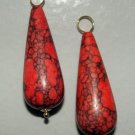 XL Red Howlite INTERCHANGEABLE Earring Charms YG or SS