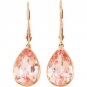 SOLID 14K Rose Gold 4.60ctw Gorgeous Morganite Dangling Leverback Earrings