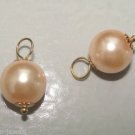 10mm Baby Pink Pearl INTERCHANGEABLE Earring Charms YOUR CHOICE Gold or Sterling