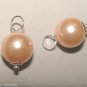 10mm Baby Pink Pearl INTERCHANGEABLE Earring Charms YOUR CHOICE Gold or Sterling