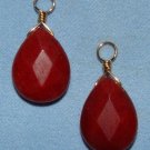 Red Jade Tears INTERCHANGEABLE Earring Charms YG or SS