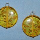 25mm Amber INTERCHANGEABLE Earring Charms YG or SS