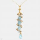 55mm Cylinder Pendant Holds 8.38ctw Topaz Encircled by .28ctw Diamonds 10K 18"